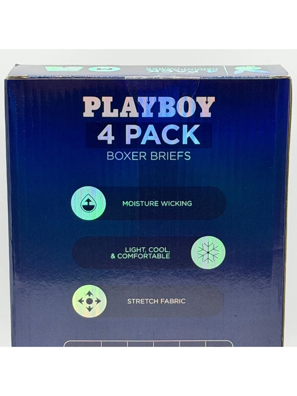 Playboy 4 Pack Performance Moisture Wicking Red Black Men's Medium Boxer Briefs